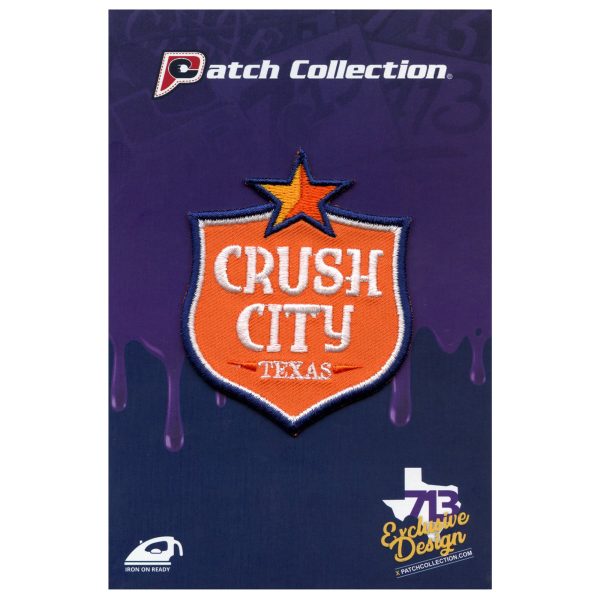 Crush City Houston Shield Patch Texas Parody Logo Embroidered Iron On Online now
