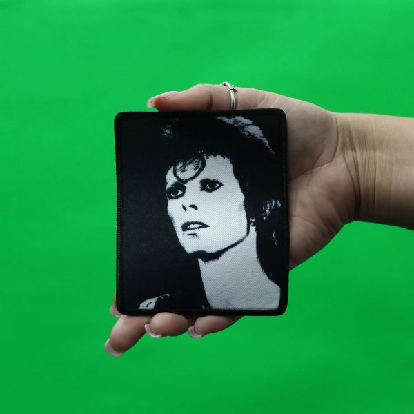 David Bowie Portrait Patch Icon Bolt Glam Sublimated Iron On Online - Image 2
