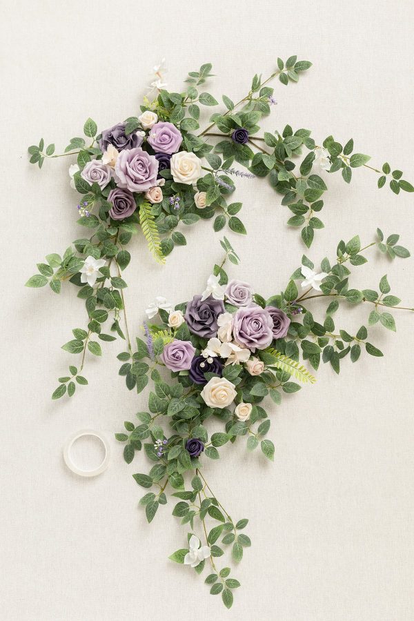 Sweetheart Table Floral Swags in Lilac & Gold For Discount - Image 4