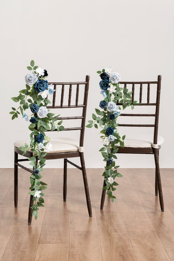 Wedding Hanging Chair Back Decoration in Dusty Blue & Navy Hot on Sale - Image 2