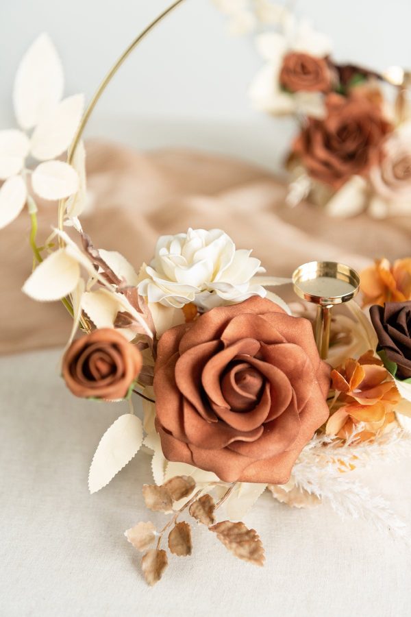 Wreath Hoop Centerpiece Set in Rust & Sepia | Clearance For Sale - Image 2