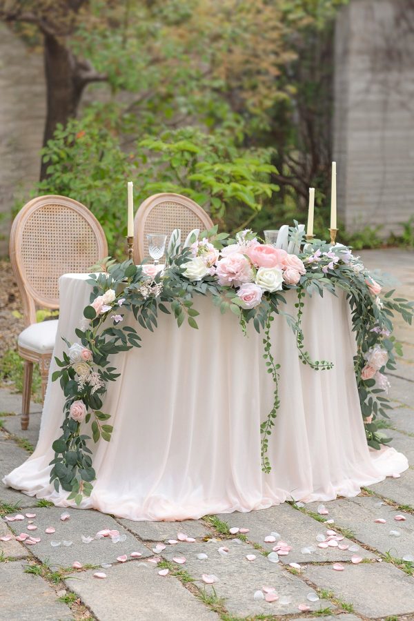 9ft Head Table Flower Garland in Blush & Cream For Cheap - Image 2