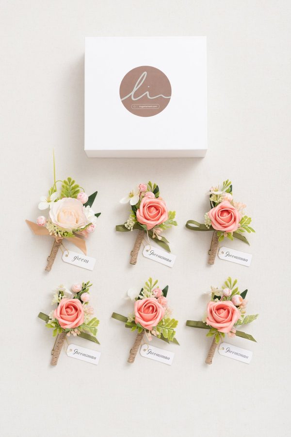 Boutonnieres in Garden Blush Hot on Sale - Image 5