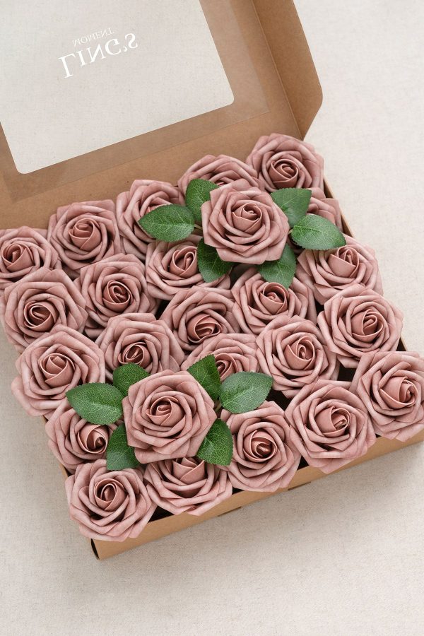 3  Foam Rose with Stem - Dusty Rose & Plum Online Hot Sale - Image 5