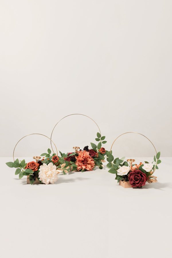 Wreath Hoop Centerpiece Set in Sunset Terracotta Online now