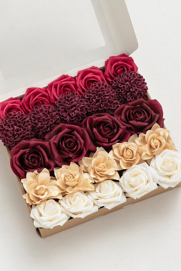 DIY Supporting Flower Boxes in Bordeaux Red & Wine For Cheap