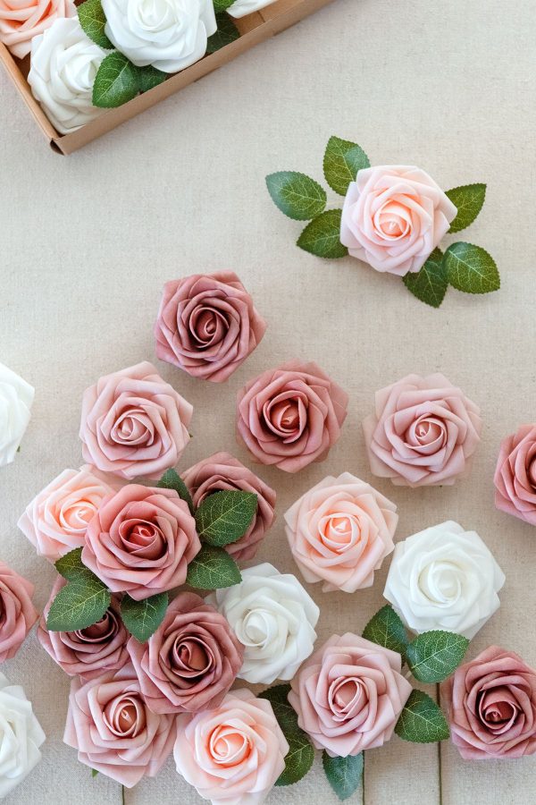 3  Foam Rose with Stem - Dusty Rose & Plum Online Hot Sale - Image 3
