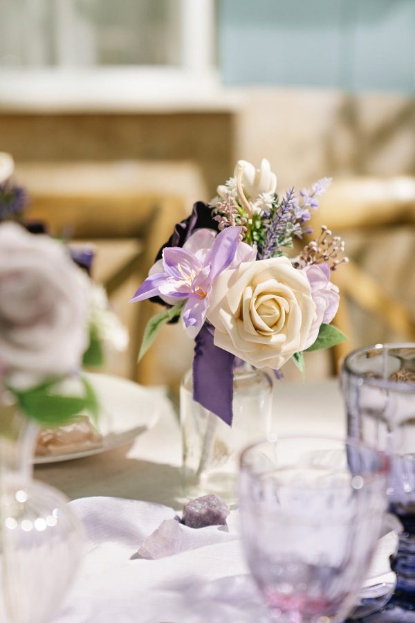 Mini Premade Flower Centerpiece Set in French Lavender & Plum Online now - Image 5