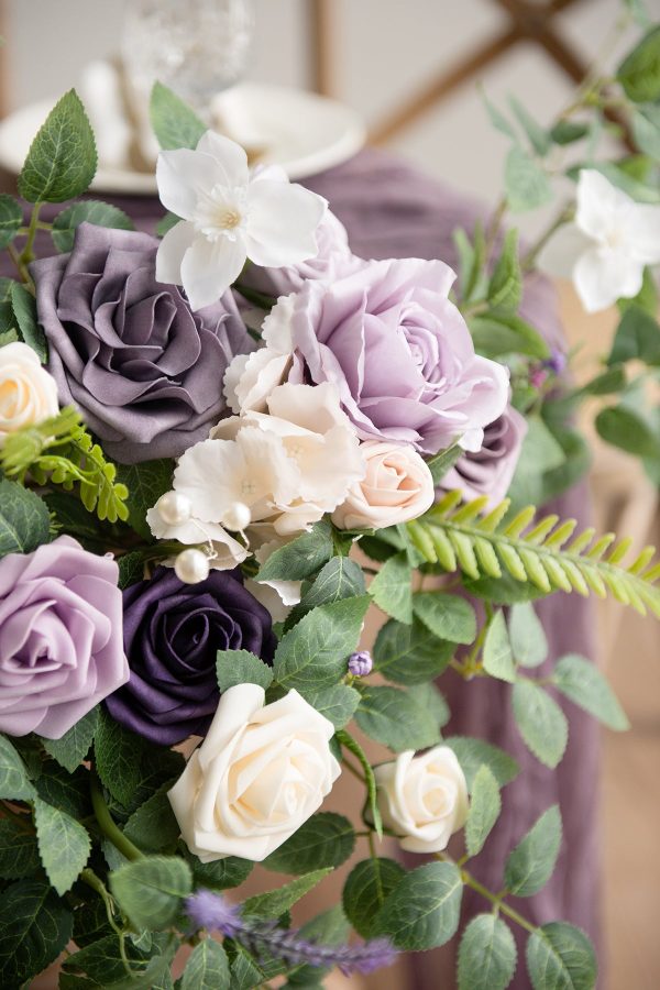 Sweetheart Table Floral Swags in Lilac & Gold For Discount - Image 3