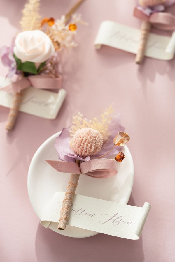 Boutonnieres in Lavender Aster & Burnt Orange Online Sale - Image 4