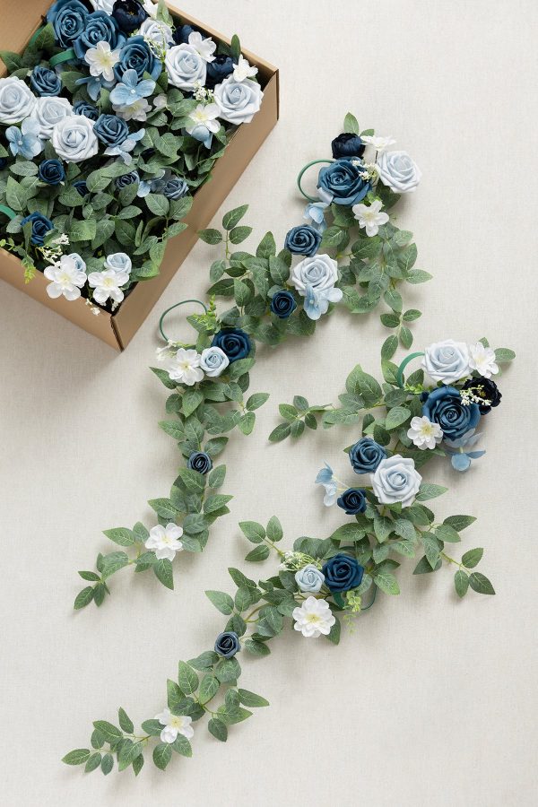 Wedding Hanging Chair Back Decoration in Dusty Blue & Navy Hot on Sale - Image 4