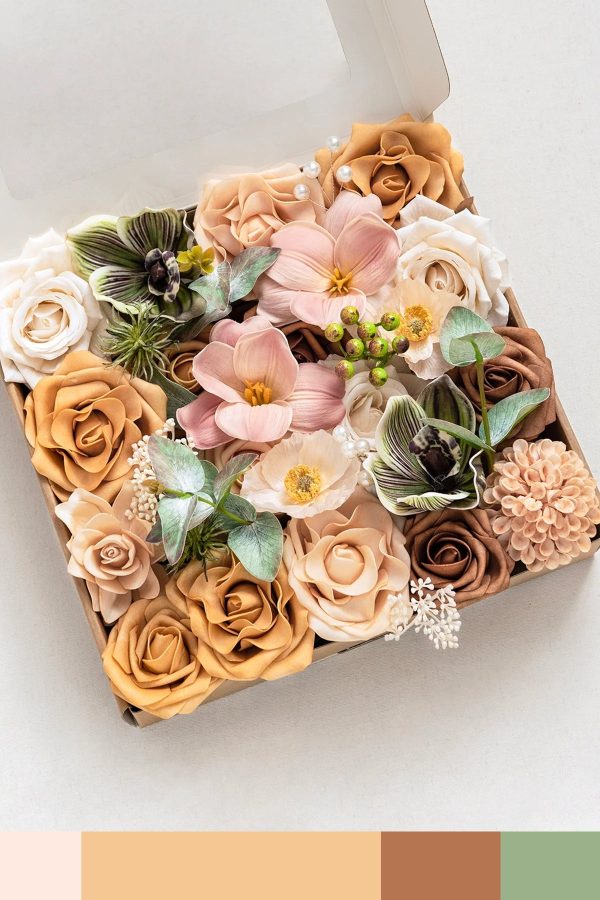 DIY Designer Flower Boxes in Sunny Peach & Apricot For Cheap