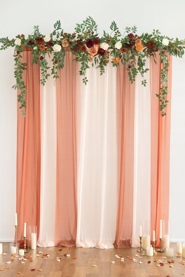 6.5ft Flower Garland with Hanging Vines in Sunset Terracotta For Cheap - Image 3