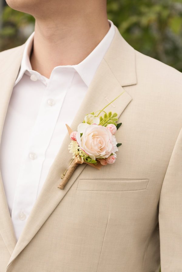 Boutonnieres in Garden Blush Hot on Sale - Image 3
