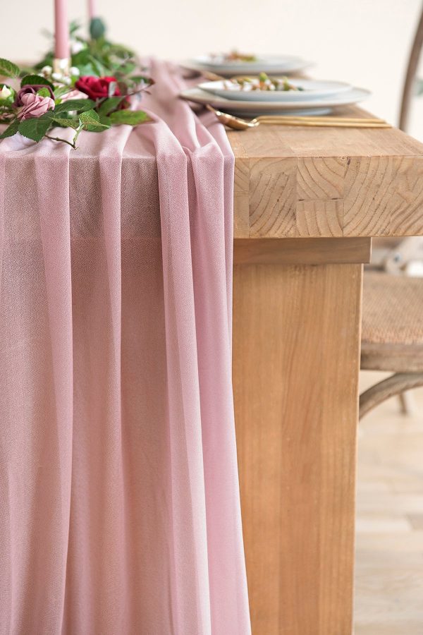 Romantic Sheer Table Runner 29 w x 10ft 14ft For Sale - Image 4