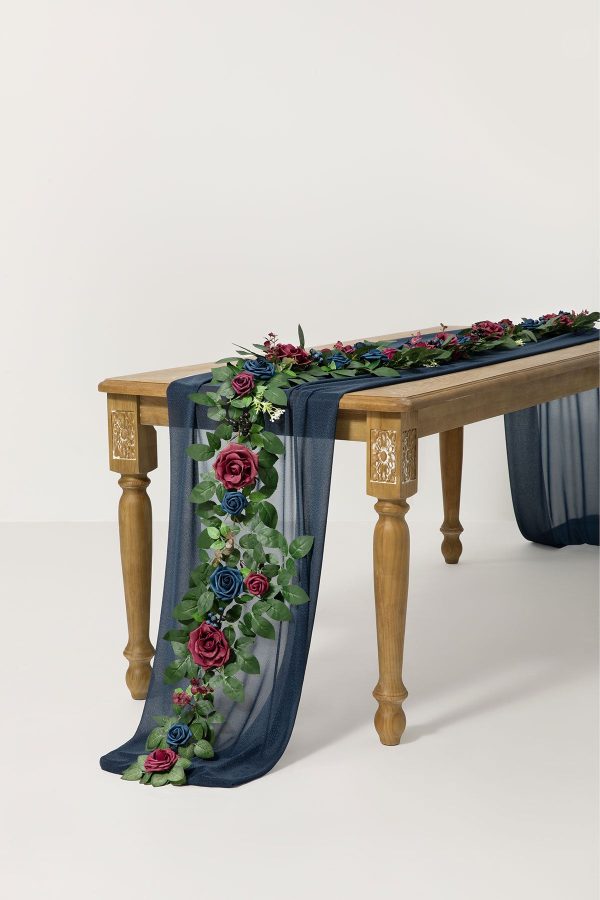 5ft Flower Garland in Burgundy & Navy Sale