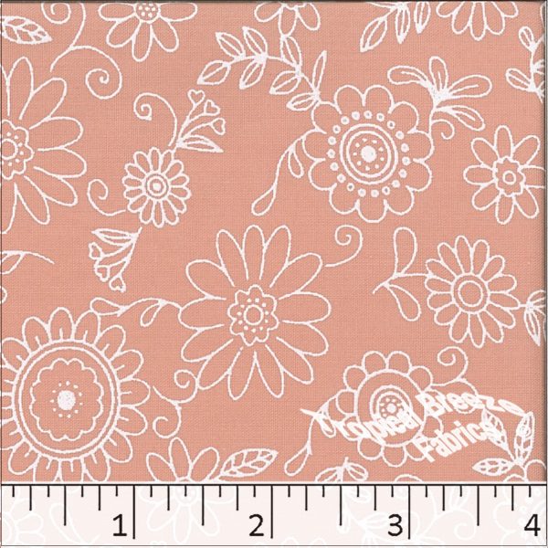 Poly Cotton Doodle Floral Print Fabric 5763 Hot on Sale - Image 4
