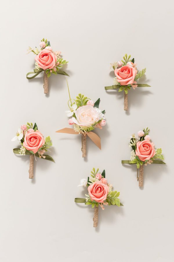 Boutonnieres in Garden Blush Hot on Sale