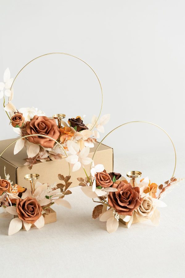Wreath Hoop Centerpiece Set in Rust & Sepia | Clearance For Sale - Image 3
