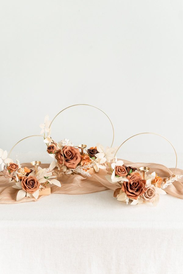 Wreath Hoop Centerpiece Set in Rust & Sepia | Clearance For Sale