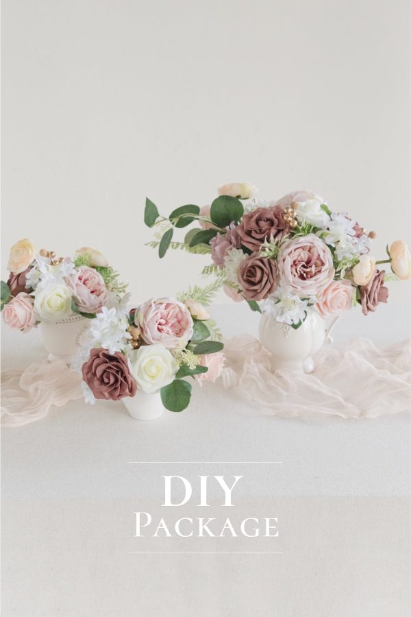 Centerpiece DIY Flowers Package - Belle Dusty Rose Supply