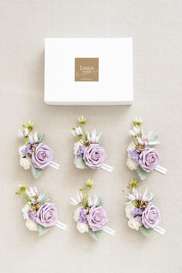 Additional Flower Decorations in Lilac & Gold For Discount - Image 3