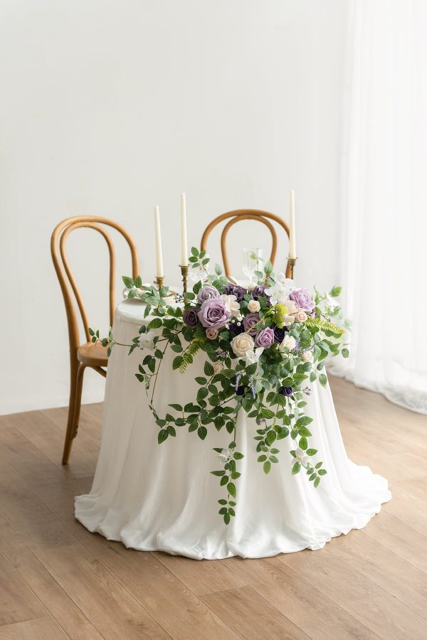 Sweetheart Table Floral Swags in Lilac & Gold For Discount