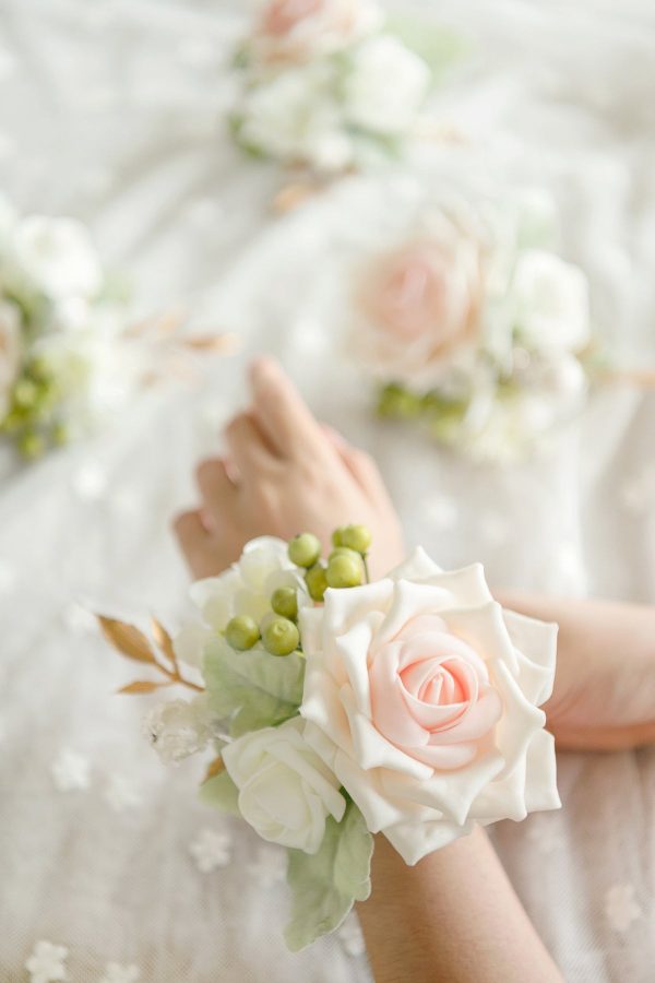 Wrist Corsages in Blush & Cream Fashion - Image 3
