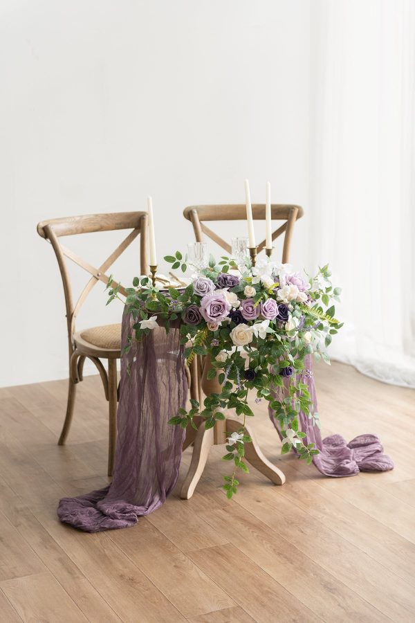 Sweetheart Table Floral Swags in Lilac & Gold For Discount - Image 2