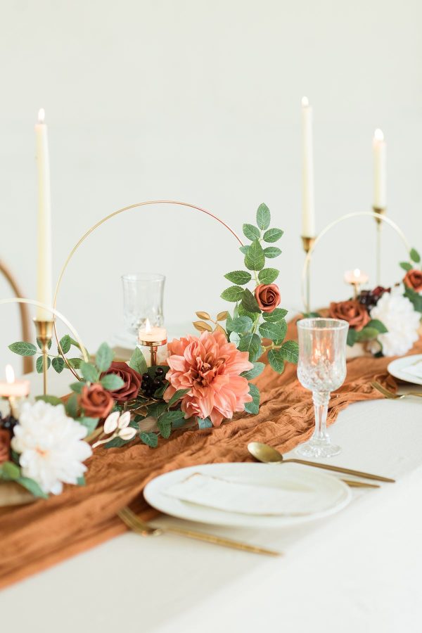 Wreath Hoop Centerpiece Set in Sunset Terracotta Online now - Image 2