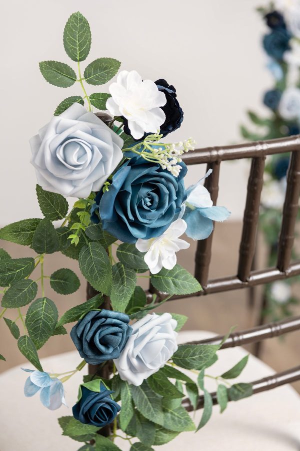 Wedding Hanging Chair Back Decoration in Dusty Blue & Navy Hot on Sale - Image 3