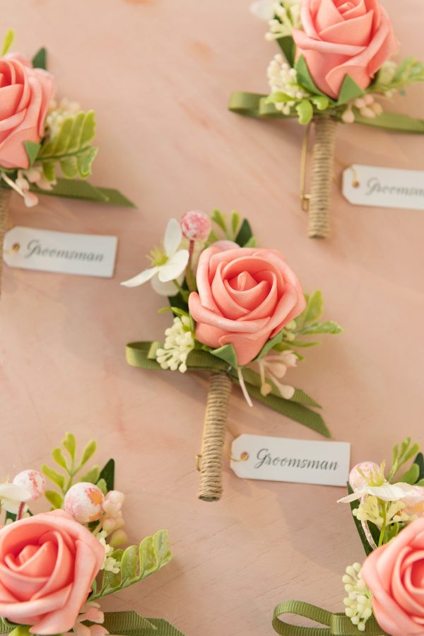 Boutonnieres in Garden Blush Hot on Sale - Image 4