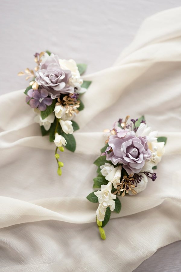 Shoulder Corsages in Lilac & Gold For Cheap