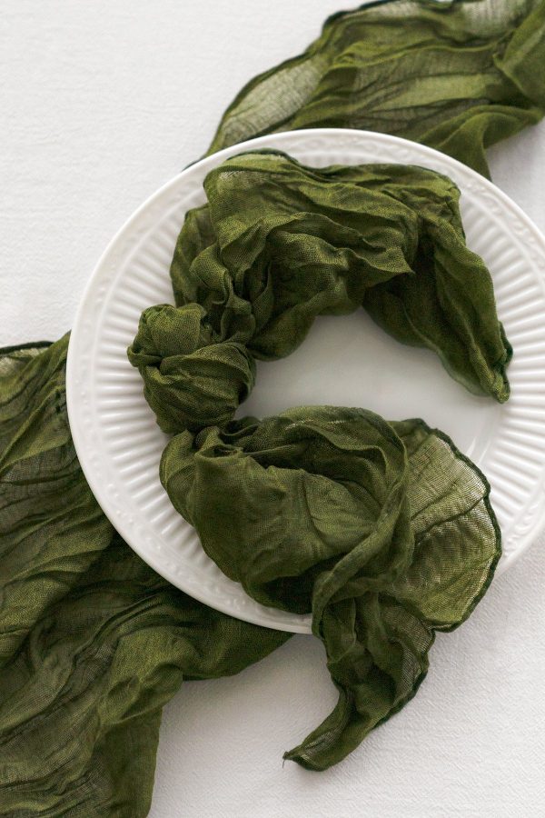 Cheesecloth Napkin & Table Runner Set in Moss Green Discount