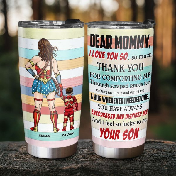 Personalized Gifts For Mom Tumbler Superhero Mom And Kid 01ACTI110325PA Cheap - Image 2