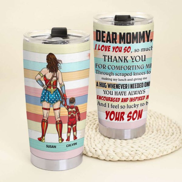 Personalized Gifts For Mom Tumbler Superhero Mom And Kid 01ACTI110325PA Cheap - Image 4